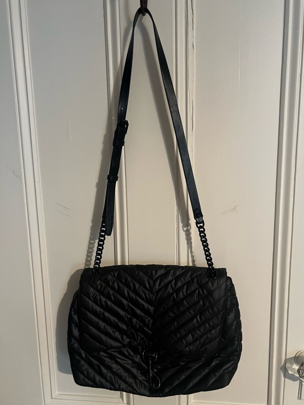 Rebecca Minkoff Edie Nylon Crossbody Bag with Chain Strap